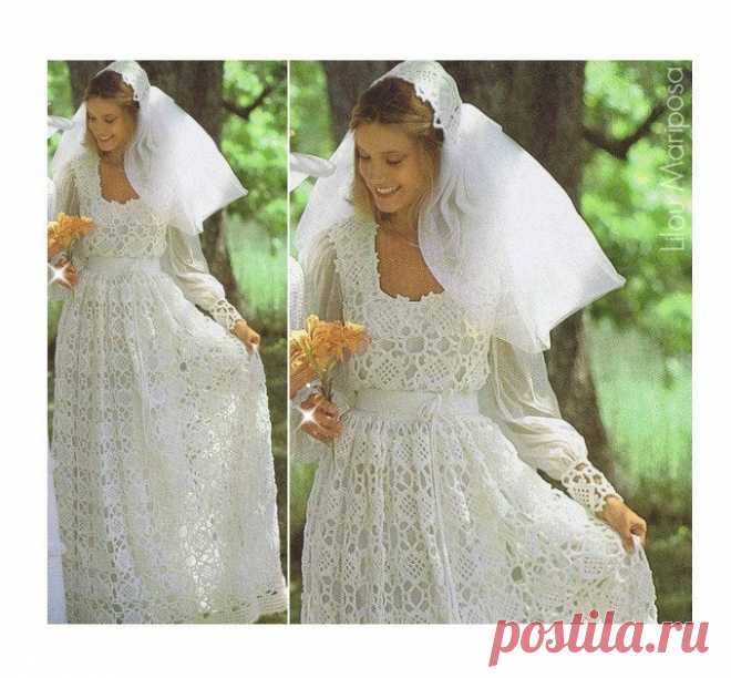 Crochet WEDDING DRESS PATTERN Vintage 70s and Crochet Wedding | Etsy