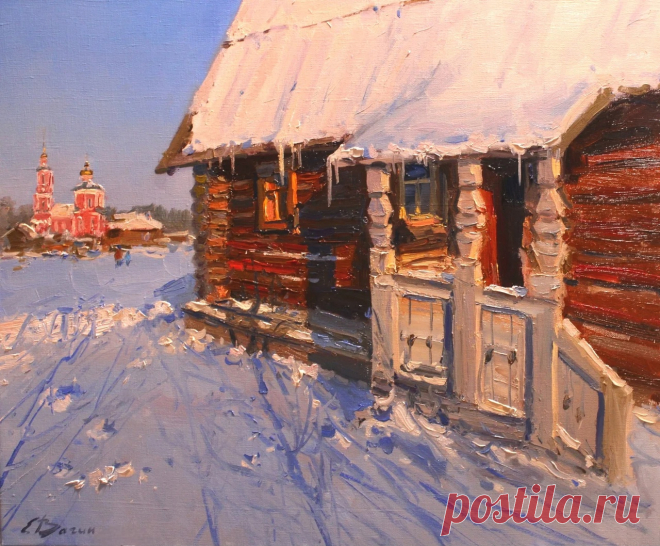 Художник — Евгений Вагин.
«Зима в Суздале. Солнечный день» (2024)