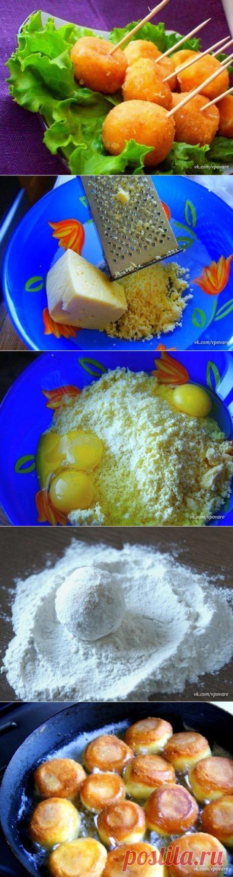 Сырные шарики жареные с чесноком | Банк кулинарных рецептов