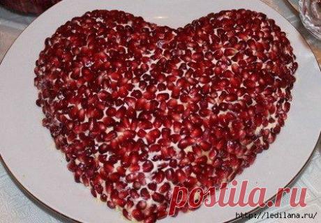 Вкусный рецепт. Красивый сердечный салат.