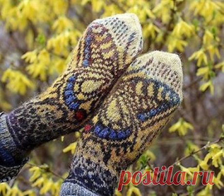 Варежки "Butterfly Wish Mittens" by Emily Bujold