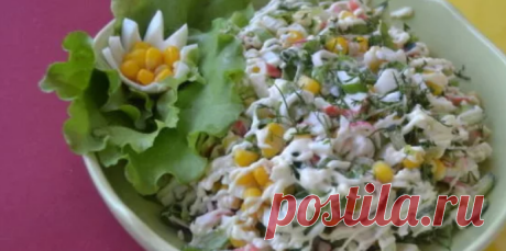 Крабовый салат с огурцом и кукурузой - 5 классических рецептов