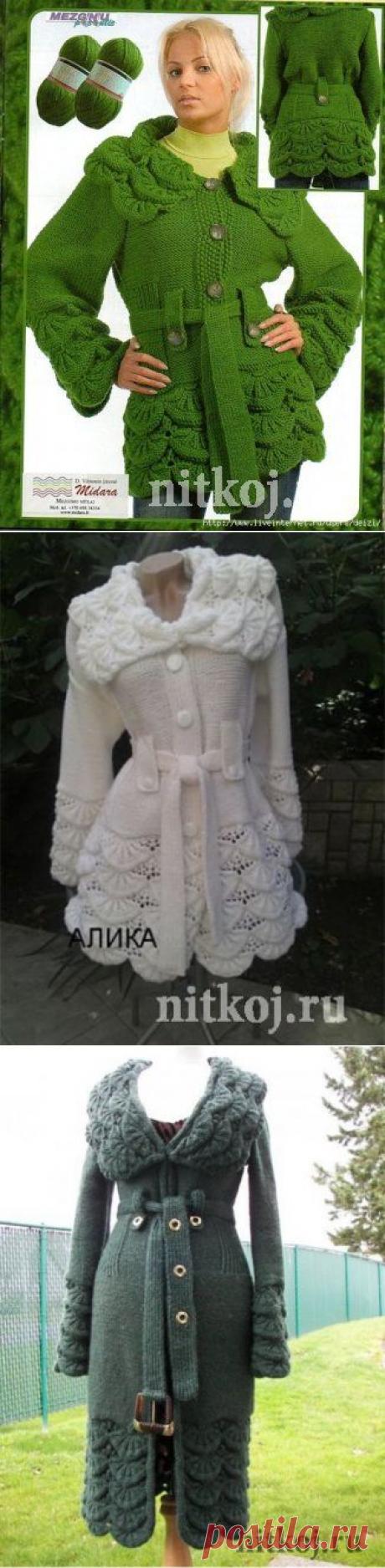 Пальто, Алсацийские гребешки спицами » Ниткой - вязаные вещи для вашего дома, вязание крючком, вязание спицами, схемы вязания