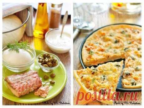 Пицца с семгой и каперсами