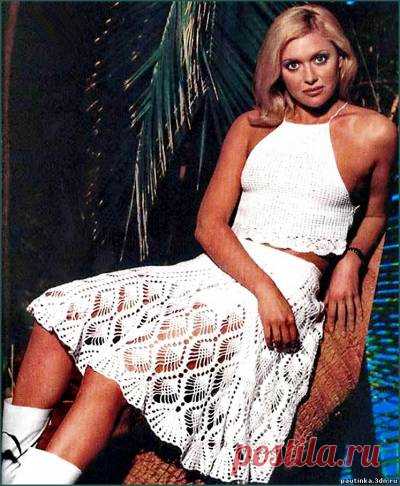 Юбка из хлопковой пряжи с рисунком 