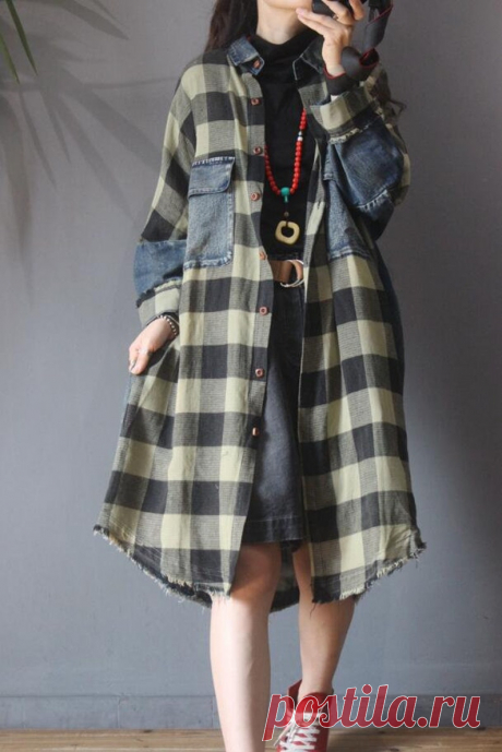 Autumn coat retro Midi windbreaker casual asymmetric coat | Etsy