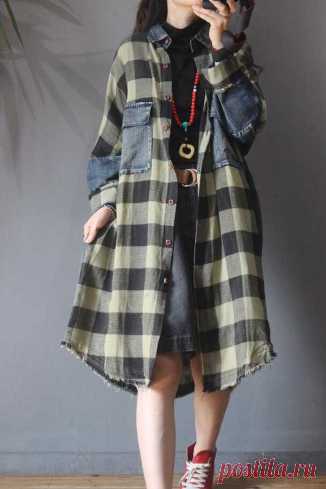 Autumn coat retro Midi windbreaker casual asymmetric coat | Etsy
