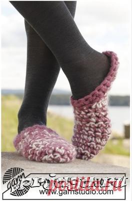 Вязаные носки и тапочки крючком и спицами