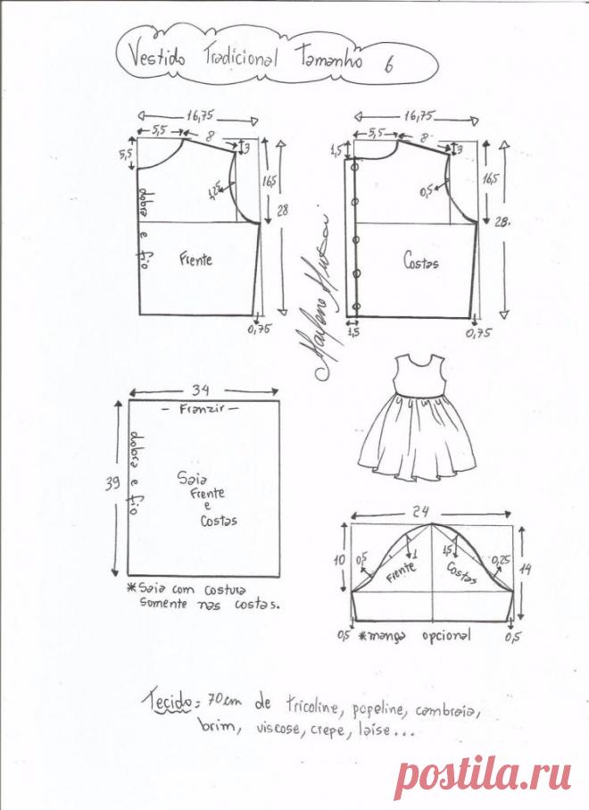 Выкройка детского летнего платья на возраст от 3 месяцев до 16 лет (Шитье и крой) – Журнал Вдохновение Рукодельницы