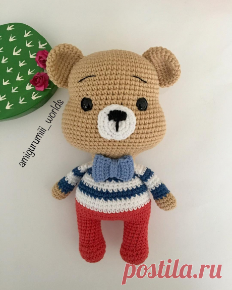Вязаный мишка схема крючком | Hi amigurumi