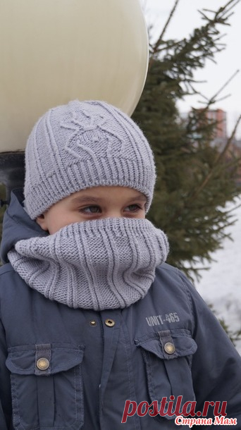 Комплект шапка и снуд "Паучишка серенький" - Вязание - Страна Мам