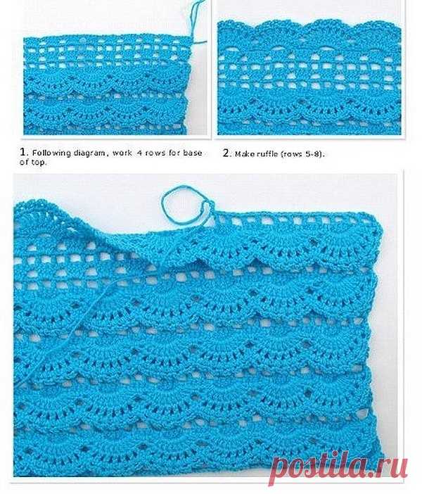 Top bleu pour fille et ses grilles gratuites ! - Modèles pour Bébé au Crochet