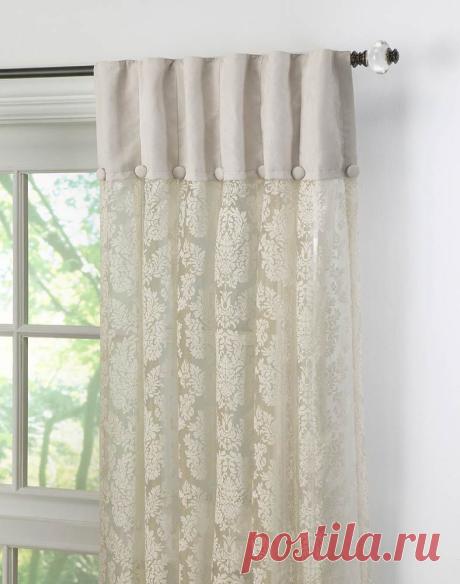 Traditional Damask Lace Inverted Pleat Curtain Panel / Curtainworks.com