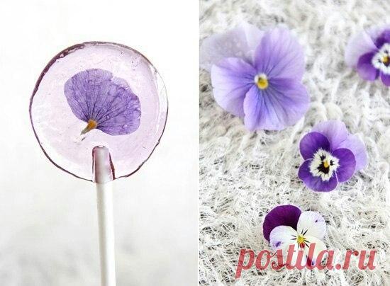 Как сделать леденцы с фиалкой или лепестком розы (Diy) / Рецепты и идеи съедобного декора / ВТОРАЯ УЛИЦА - Мода, Выкройки, Рукоделие, DIY