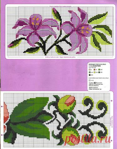 Izšūšana Soli pa solim: Cross stitch - Ziedi