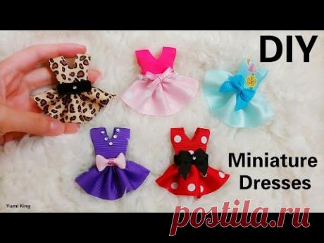 Creative DIY 5 Designs Miniature Dresses Out of Ribbons in Minutes(Super Easy)