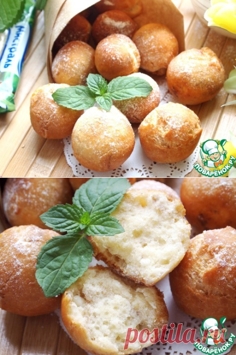 Творожные пончики с корицей - кулинарный рецепт