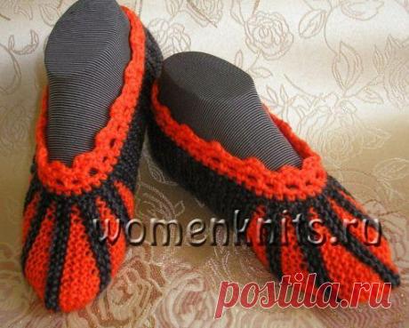 Следки спицами укороченными рядами