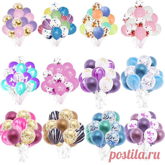 WEIGAO День Рождения Латекс воздушные шары конфетти шар 12 дюймов воздушные шарики для детей 1st шары ко дню рождения Детская душа Свадьба шар купить на AliExpress