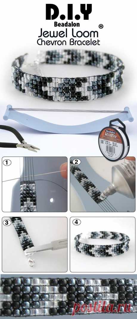 DIY Jewel Loom Beaded Chevron Bracelet | BONCUK----PEYOTE ---HAPİSHANE İŞİ
