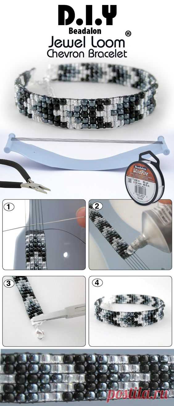 DIY Jewel Loom Beaded Chevron Bracelet | BONCUK----PEYOTE ---HAPİSHANE İŞİ