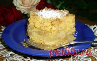 Насыпной пирог с яблоками