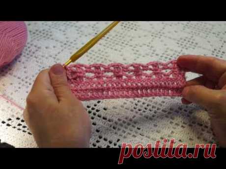 Красивый узор для шарфа палантина кофты кардигана Crochet beautiful pattern (узор 144)