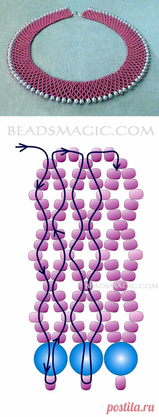 Free pattern for beaded necklace Ello | Beads Magic