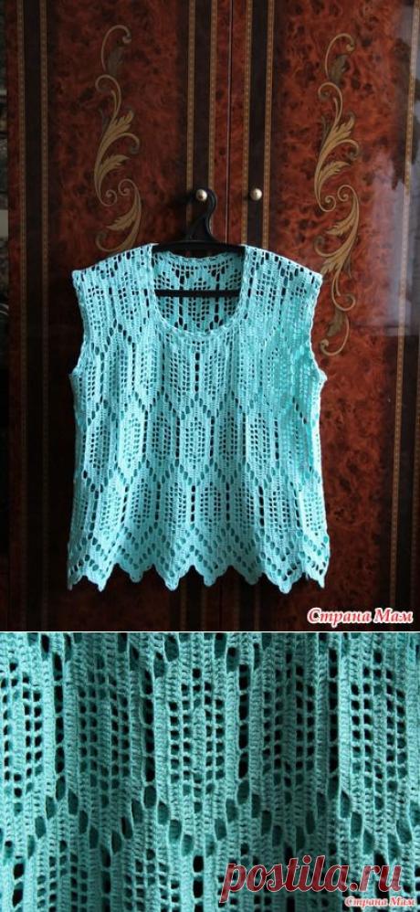 Топ &quot;Мятные ромбы&quot;, поперечное вязание. - Вязание - Страна Мам