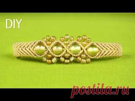 Wavy Chevron Bracelet with Beads - Tutorial