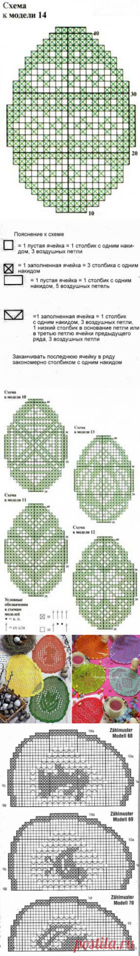 Пасхальные салфетки крючком