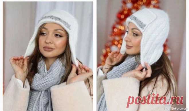 Шапка «Первый снег». Описание | Вязание спицами аксессуаров Шапка «первый снег» или шапка ушанка✨Идеальнейшая посадка по голове, можно связать как однослойную, так и двойную.В этом варианте я добавила пайетки, которые изящно подчеркнули линию лба, а белый цвет просто Ван Лав Автор Елизавета Вишнякова