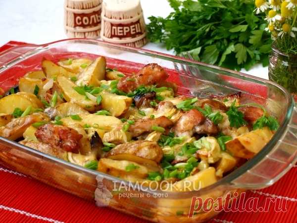 Филе индейки, запечённое с картофелем и шампиньонами