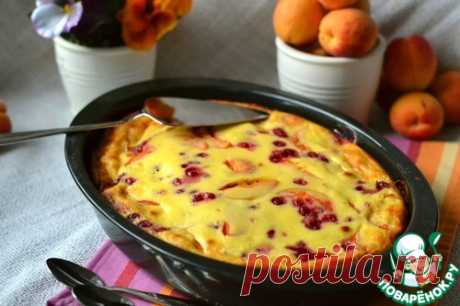 Заливной пирог с абрикосами - кулинарный рецепт