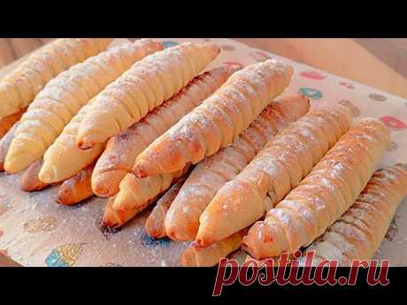 НУ ОЧЕНЬ ПРОСТОЙ И  ВКУСНЫЙ  РЕЦЕПТ  ТРУБОЧЕК  ЗА 15 МИНУТ