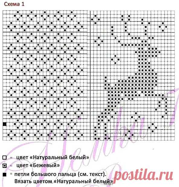 Варежки спицами