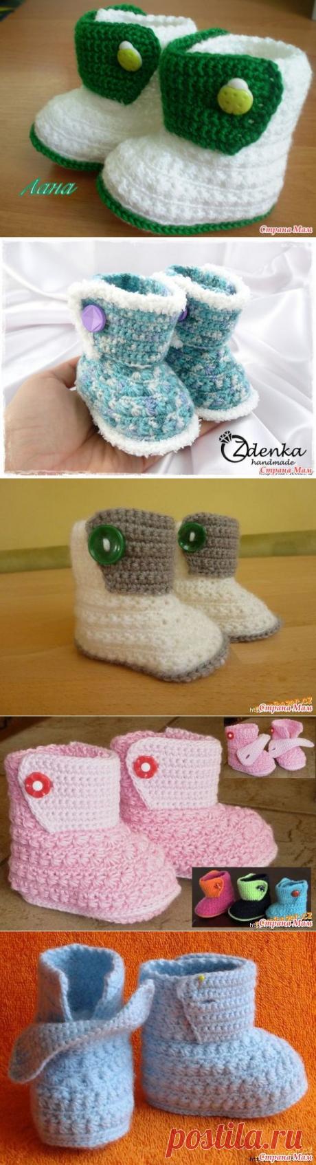 Пинетки-сапожки на маленькие ножки вяжем все вместе. - Вяжем вместе он-лайн - Страна Мам
