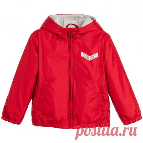 Diesel - Baby Boys Red Showerproof Jacket with Hood | Childrensalon