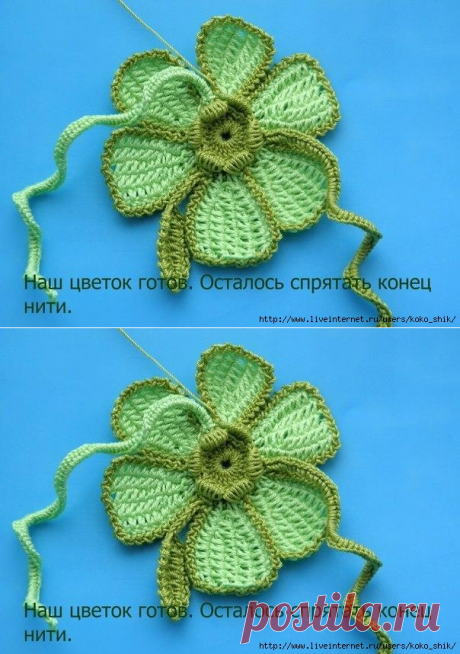 Элементы ИК: Цветок в тунисской технике