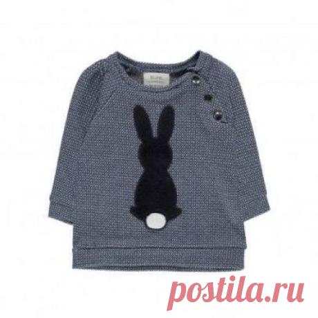 Lapin de Bon Poil Jacquard Sweatshirt Navy blue Blune Kids