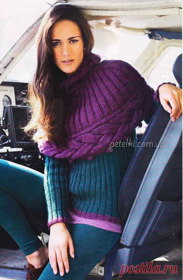 Пуловер и пелерина спицами. Описание вязания, схемы