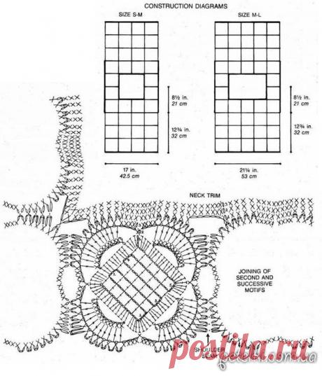 Красивый белоснежный топ крючком. Схемы, выкройка
