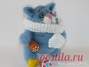 Вязаный крючком кот Об-Жорик. МК | Разнообразные игрушки ручной работы Вязаный крючком кот Об-Жорик. МКВязаный крючком кот Об-Жорик. МККот Об-Жорик | Ярмарка Мастеров - ручная работа, handmade: крючок №1,5, голубой мохер, белый акрил, шерсть для валяния белая и розовая, игла для валяния, наполнитель (у меня файбертек), пластиковые глазки (можно...