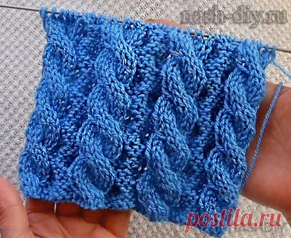 Двухсторонний узор спицами из жгутиков