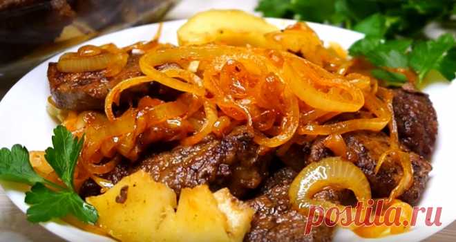Вкусная печень с яблоками и луком: делайте сразу две порции!