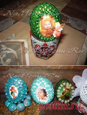 Пасхальные яйца оплетенные бисером