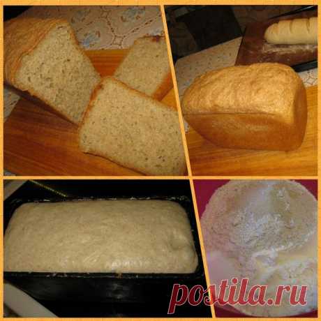 Хлеб ржано-пшеничный.

Ржаная мука - 100 г., мука пшеничная - 400 г., дрожжи сухие - 1,5 ч. л. 
соль - 1 ст. л., сахар - 1 ч. л., вода - 350 мл., масло растительное - 1 ст. л.

Смешать сухие ингредиенты, налить воду и замесить тесто. Тесто выложить в смазанную маслом форму и дать подойти около 1 часа. Поставить форму в хорошо разогретую до 180С духовку на 1 час. 
Приятного аппетита!