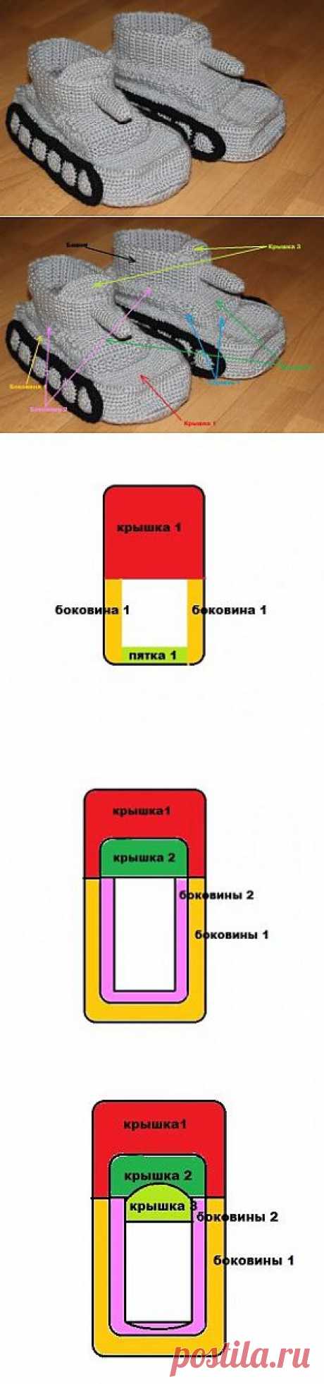 Тапки Танки крючком | хвост КРЮЧКОМ - нос пятачком!