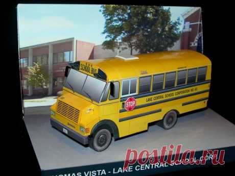 Thomas Vista School Bus - Paperdiorama - Donwload Free Paper Model