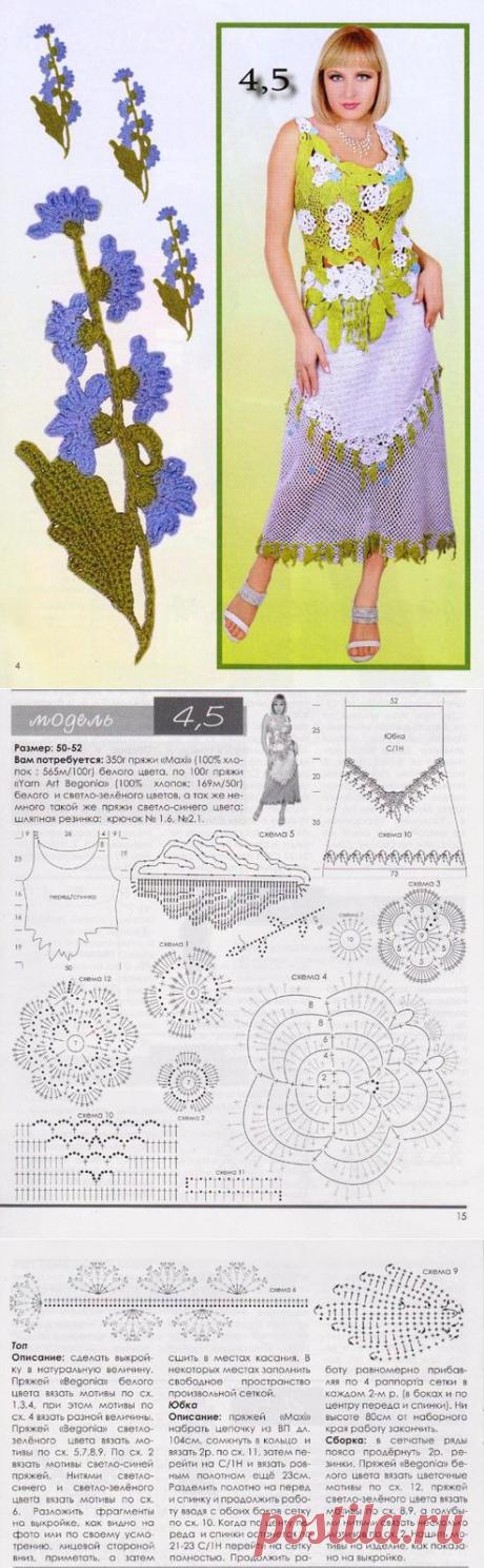 Топ вязаный крючком, ажурная кофточка крючком схема | Лаборатория домашнего хозяйства